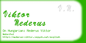 viktor mederus business card